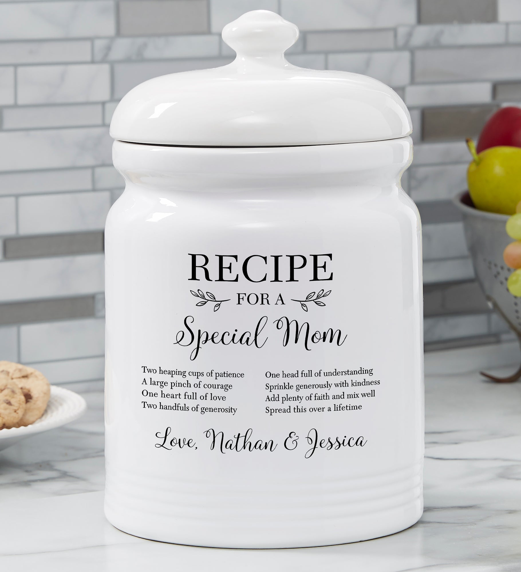 Recipe For a Special Mom Personalized Cookie Jar